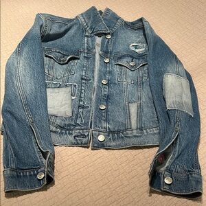 Ralph Lauren Light Blue Denim Jacket with Brown Leather Label